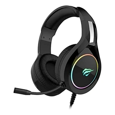 Image de GAMENOTE HV H2232D Casque gamer avec micro et retro éclairage RGB pour PC &amp; consoles Haut parleur 50mm Contrôle du volume
