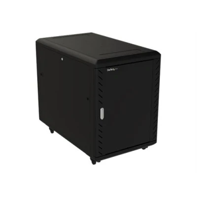 Image de StarTech.com 15U 19&quot; Server Rack Cabinet 4 Post Adjustable Depth (6 32&quot;) Locking Knock Down Network/Computer Equipment Enclosure Mobile with Glass Door &amp; Casters HP ProLiant ThinkServer (RK1536BKF) armoire montants su