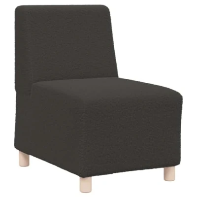 Afbeelding van vidaXL Fauteuil 55 cm gekrulde wolachtige stof donkergrijs