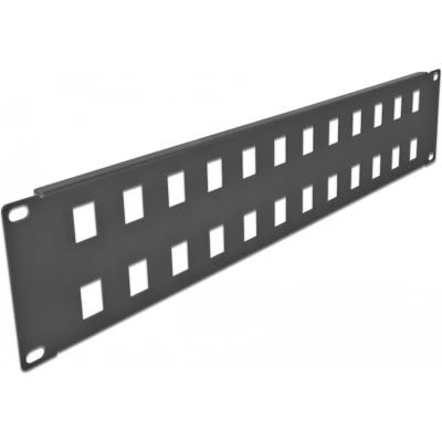 Afbeelding van 19 ″ keystone patchpaneel 24 poort 2U zwart