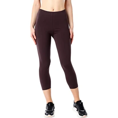 Afbeelding van Bellivalini BLV BLV50 148 LE Dames Capri Leggings Sport Vrijetijdsbroek 3/4 Lengte Viscose Sporbroek Yogabroek Bruin S