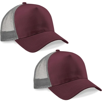 Afbeelding van Beechfield Snapback truckerpet B640 Burgundy / Light Grey