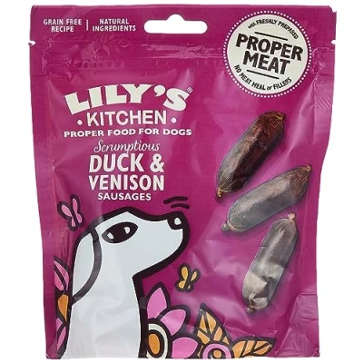 Afbeelding van Voordeelpakket: 3x70g Lily&#039;s Kitchen Dog Worst eend &amp; hert hondensnacks