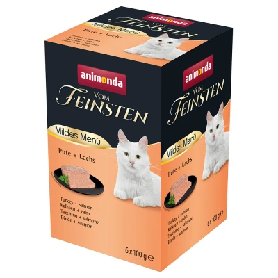 Afbeelding van 6x100g Mild Menu Adult Kalkoen/Zalm animonda Vom Feinsten Kattenvoer