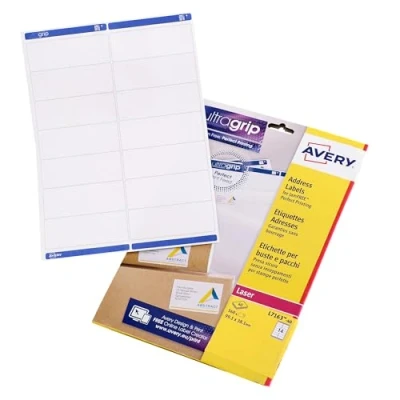 Afbeelding van Avery L7163, Adresetiketten, Laser, Ultragrip, Wit, 40 Vellen, 14 Per Vel, 99,1 X 38,1 Mm Etiket