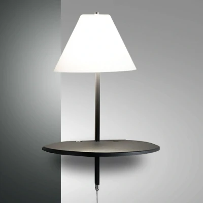 Afbeelding van LED wandlamp Goodnight, USB poort, wit antraciet