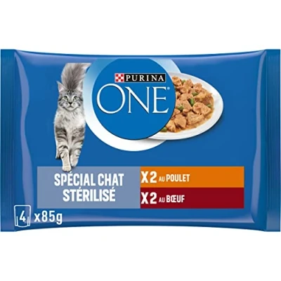 Afbeelding van 24x85g Sterilcat Kip en Rund Purina ONE Kattenvoer