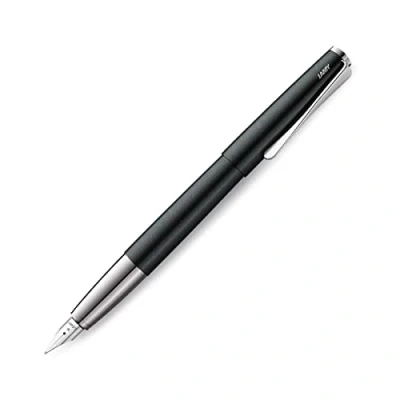 Afbeelding van Lamy studio 069 vulpen, roestvrij staal, zwart/groen lakafwerking, met gepolijste roestvrijstalen handgreep, zilveren veer, kaliber M, 1 stuk (1 stuk)