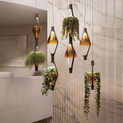 Afbeelding van Kundalini Viceversa2 LED hanglamp 2 lamps glas
