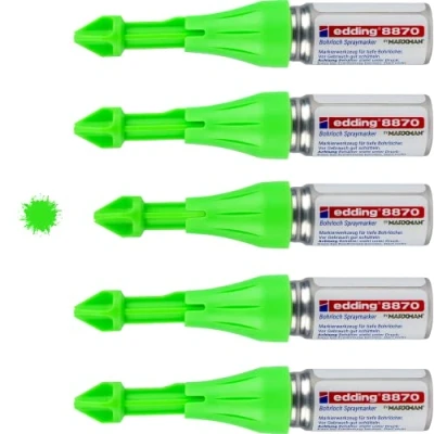 Afbeelding van edding Marxman 8870 boorgatmarker, 5 stuks, neongroen, tot 50 mm diepte