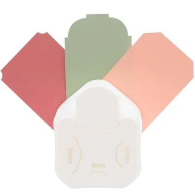 Afbeelding van Vaessen Creative 3 in 1 hoekstans, papierstans voor doe het zelf projecten, scrapbooking en kaarten knutselen 8, 15, 20 mm