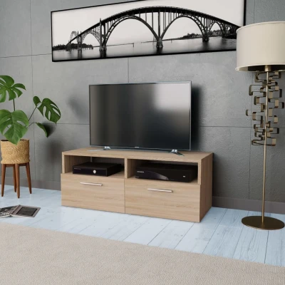 Afbeelding van Tv meubel 95x35x36 cm spaanplaat eikenkleurig