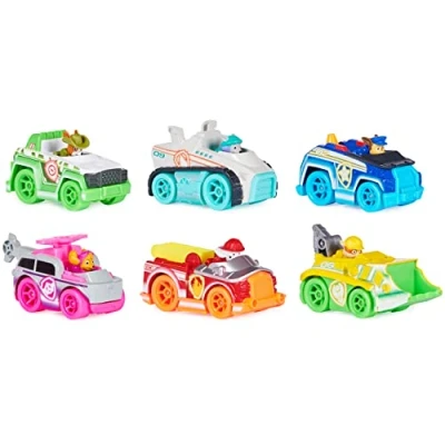 Image de Paw Patrol PAT Patrouille PACK de 6 VÉHICULES NEON TRUE METAL Coffret Véhicules Fluos Die Cast Dont 2 Exclusifs La Pat&#039; Jouet Enfant 3 Ans et + Multicolore
