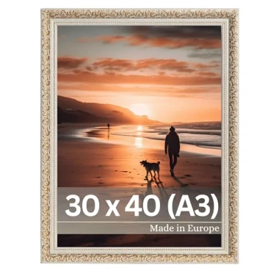 Afbeelding van Victor antieke fotolijst &quot;Rubens&quot; beige goud in 30x40 cm Rand: 30x20 mm echt glas barok