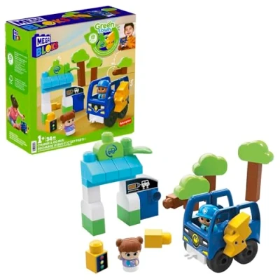 Afbeelding van MEGA Bloks Green Town Charge &amp; Go Bus 35 grote bouwstenen