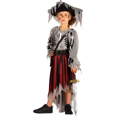 Afbeelding van Piraat Kostuum Ghost Bride Meisjes Halloween Maat 116/128