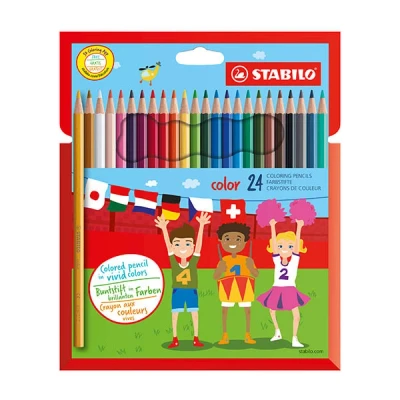 Image de Color Pencil Cardboard Wallet 24 Pcs