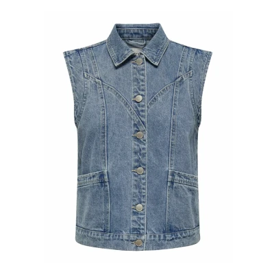 Afbeelding van ONLY Bodywarmer, Dames, Maat: Small, Medium blue denim