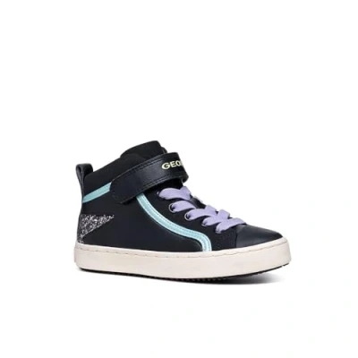 Afbeelding van Geox Kalispera GIRL Sneakers hoog voor kinderen, Maat: 32, Black/lavender Imitatieleer/ textiel