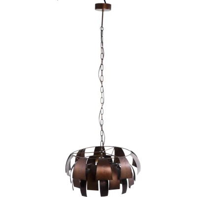 Afbeelding van PTMD Marxy Copper metal hanging lamp layered round