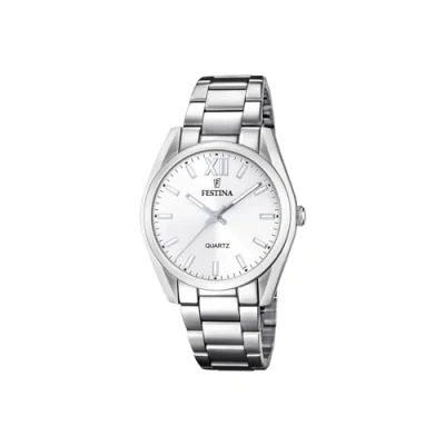Afbeelding van Festina F20622 Boyfriend dameshorloge met zilverkleurige 316L roestvrijstalen kast en armband, zilver metallic, Metaal zilver, Armband