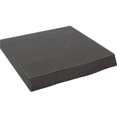 Afbeelding van Wastafelblad 40x40x6 cm behandeld massief hout donkergrijs