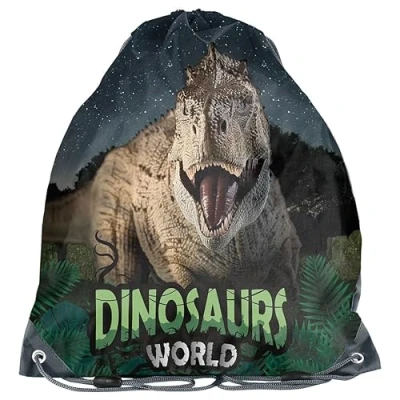 Afbeelding van Paso gymtas rugzak sporttas 38x34 cm dinosaurus print zwemtas