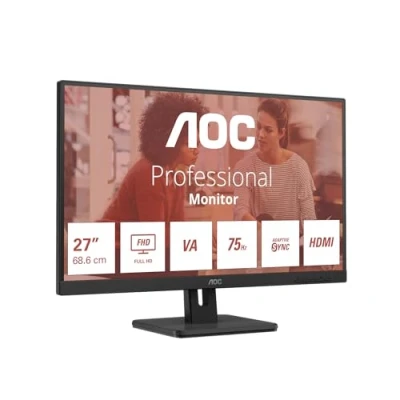 Afbeelding van AOC Essential line 27E3UM LED monitor Energielabel E (A G) 68.6 cm (27 inch) 1920 x 1080 Pixel 16:9 4 ms HDMI, DisplayPort, Hoofdtelefoonaansluiting, USB,