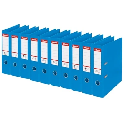Image de Esselte, Classeurs à levier A4 N1, Bleu, Dos de 75 mm, Plastique, Lot 10, Gamme Vivida, 624067
