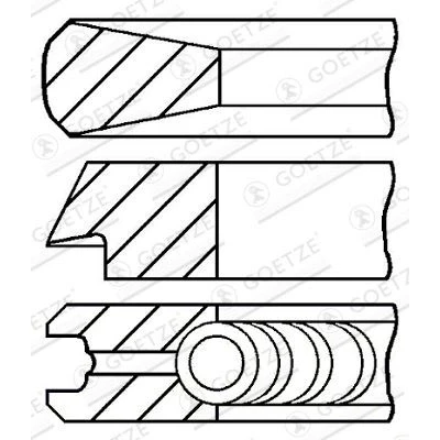 Afbeelding van Goetze ENGINE 08 433607 00 Zuigerveer 75,5 0,5 Diamond Coated LKZ Ring CITROËN: C3 II, Berlingo II Van, Picasso, PEUGEOT: 308 SW 2