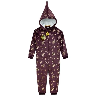 Afbeelding van Harry Potter overall voor meisjes, Hogwarts meisjes onesies Gryffindor pyjama 5 13 jaar Officiële goederen, Rood