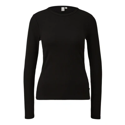 Afbeelding van Q/S designed by T shirt Maat XS Vrouwen 9999 GREY/BLACK katoen
