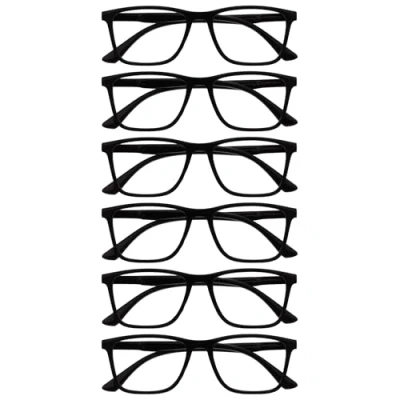 Image de OPULIZE NYX Lot de 6 lunettes anti reflets pour ordinateur et jeux vidéo, protection UV fatigue oculaire, monture rectangulaire, noir, homme femme, Noir 6, taille unique