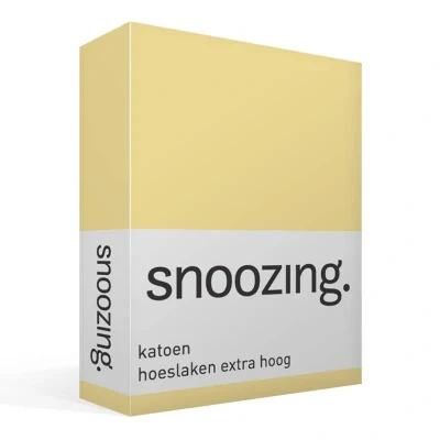 Afbeelding van Snoozing Katoen Extra Hoog Hoeslaken Eenpersoons 80x220 cm Geel