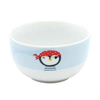 Afbeelding van Dekohelden24 Mueslischaal voor kinderen van porselein pinguïn grootte ca. 5,8 x 11 cm inhoud 250 ml