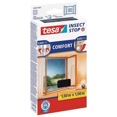Image de tesa Moustiquaire COMFORT pour fenêtre, 1 m x m,anthracite