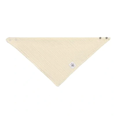 Afbeelding van LÄSSIG Driehoekige sjaal van GOTS gecertificeerd chiffon voor baby&#039;s en kinderen, dubbellaags, drukknoop, vanille bandana