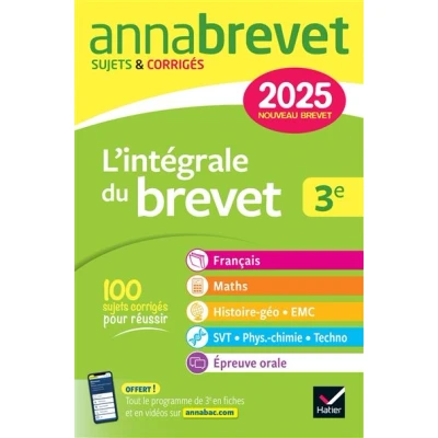 Image de Annales du Brevet Annabrevet 2025 L&#039;intégrale 3e (tout en un)