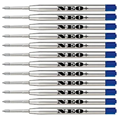 Afbeelding van Set van 12 balpenvullingen, 0,7 punt, compatibel met Parker G2 balpen (12 x blauwe inkt)