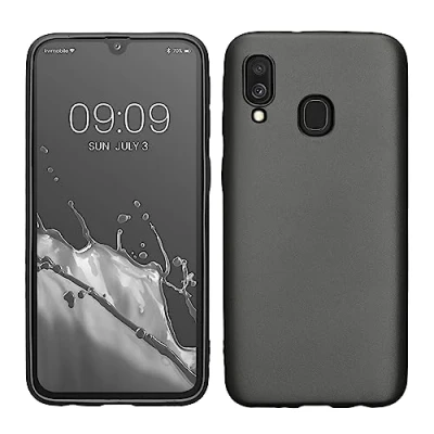Afbeelding van kwmobile telefoonhoesje geschikt voor Samsung Galaxy A40 Hoesje smartphone Back cover in metallic grijs