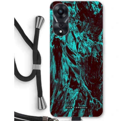 Afbeelding van Case Company® hoesje met Koord geschikt voor Oppo A78 5G Ice Age Telefoonhoesje Zwart Bescherming aan alle Kanten en Over de Schermrand
