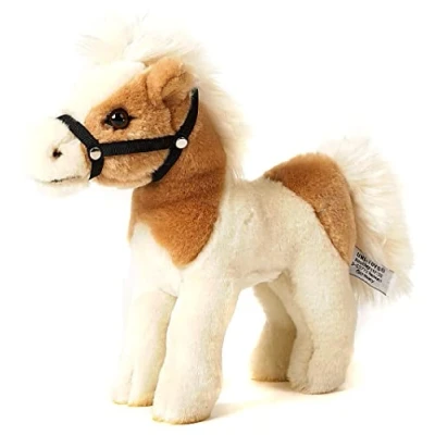 Afbeelding van Uni Toys Staand paard, beige/wit (zonder zadel) 23 cm (lengte) pluche paard knuffeldier