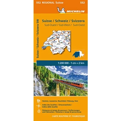 Afbeelding van Suisse Sud Ouest Michelin Regional Map 552