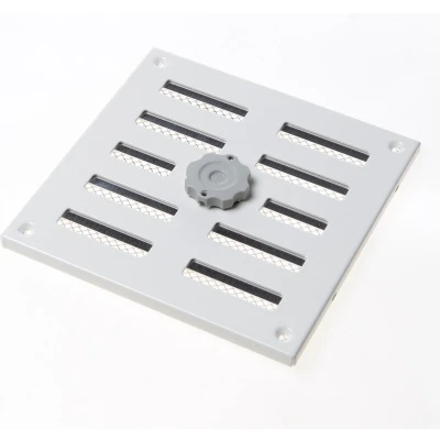 Afbeelding van Gavo Schuifrooster met vliegengaas aluminium wit 15.5 x 15.5cm