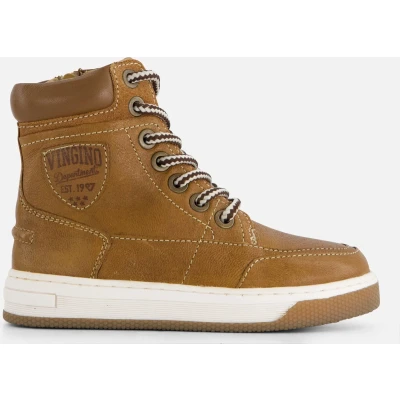 Afbeelding van Vingino Veterboots voor kinderen, Maat: 34, Cognac Schoenen