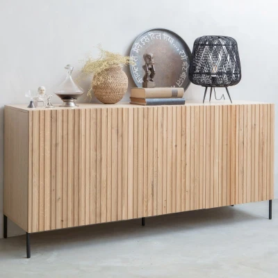 Afbeelding van New Gravure dressoir 200cm eiken naturel