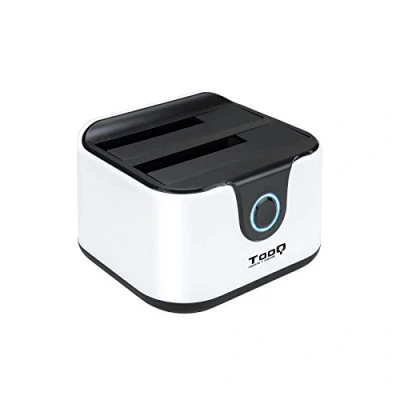 Image de Dock station dual tooq tqds 802bw 2.5&#039; 3.5&#039; hdd sata usb 3.0 blanc noir