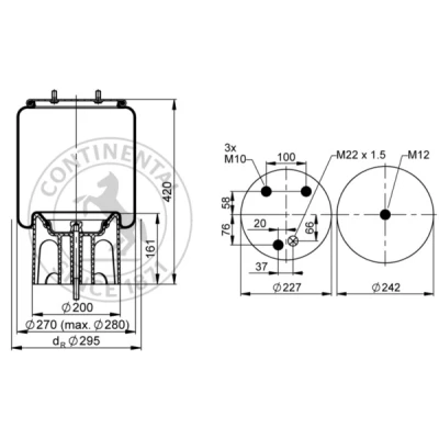 Afbeelding van Contitech Air Spring Veerbalg 792 N P05