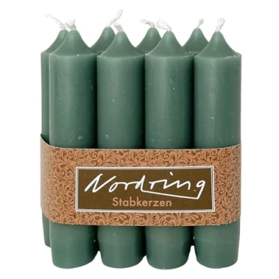 Afbeelding van Nordring 8 stuks mosgroene staafkaarsen 2,2 x 11 cm hoog