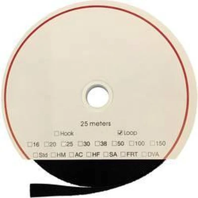 Afbeelding van FASTECH® T0205099990225 Klittenband Om vast te plakken Acrylaat Lusdeel (l x b) 25000 mm 50 Zwart 25 m